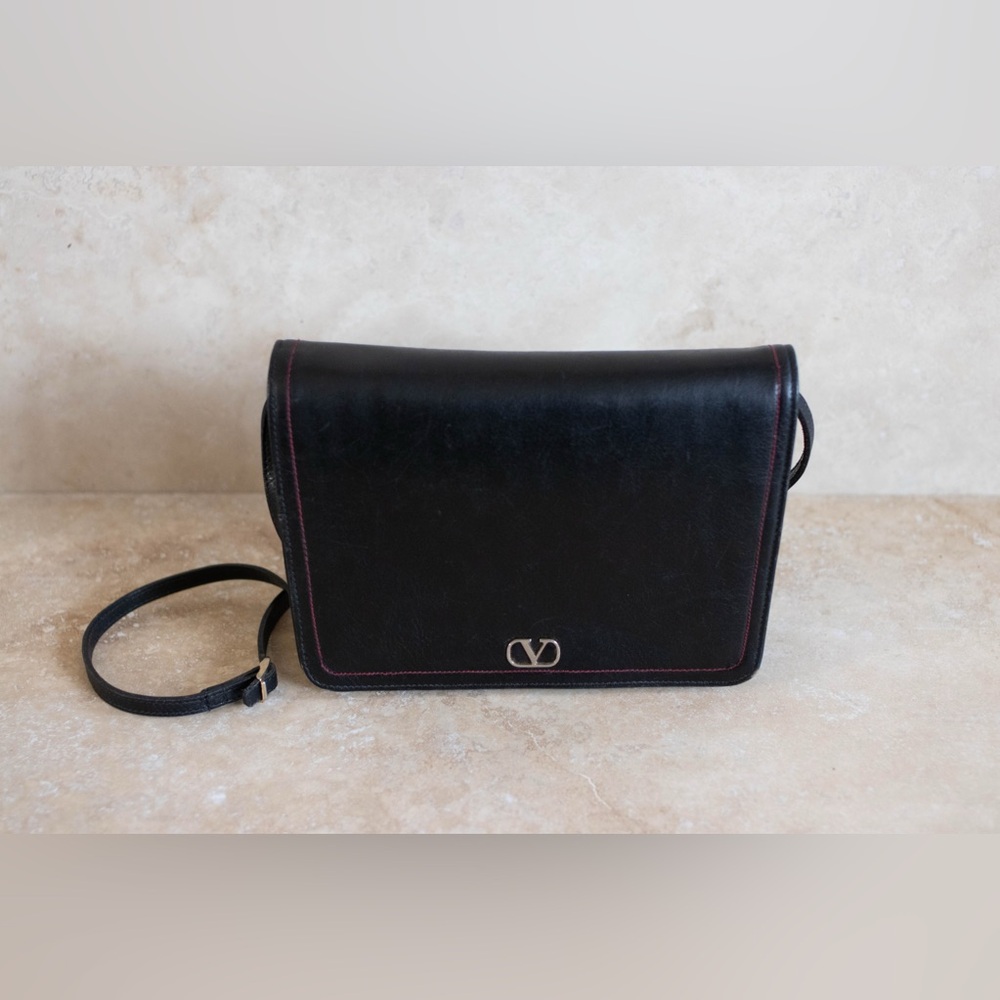 Valentino Black Leather Shoulder Bag